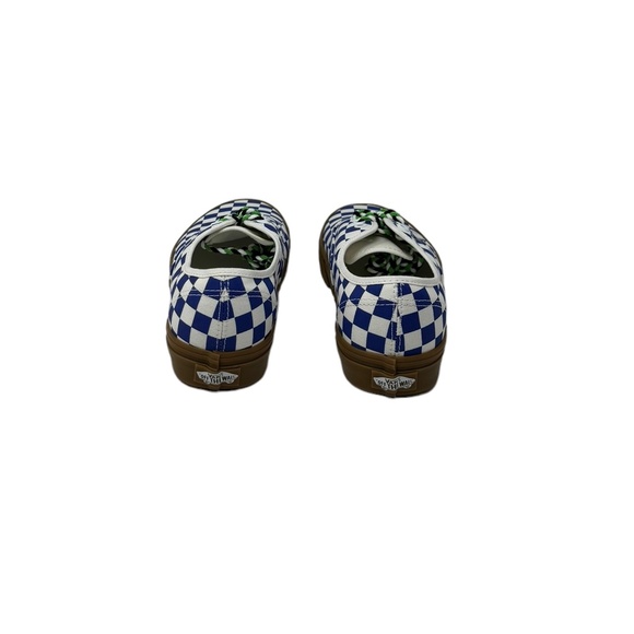 VANS Authentic Shoe Women Check Sneaker Skate Low Canvas Blue White VN0009PVY6Z - Picture 5 of 10